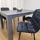 image 4 of Modern Dining Table Set Whit 4 Black Velvet Chairs Wood Dining Set Furniture