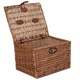 image 1 of Light Steamed 35cm Wicker Chest Hamper | Brown | Brown | One Size