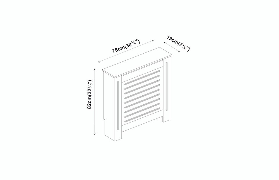 image 1 of Modern Wooden Radiator Cover MDF Grill Shelf Cabinet Furniture | Grey | Small Grey