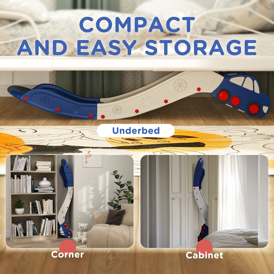 image 1 of AIYAPLAY Kids Slide for Bed, Sofa, Easy to Assemble, Blue