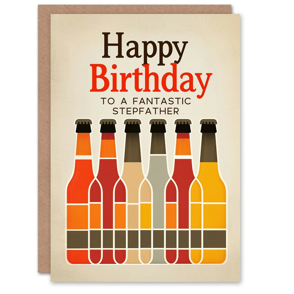 image 1 of Fantastic Stepdad Craft Beer Lover Row Birthday Card