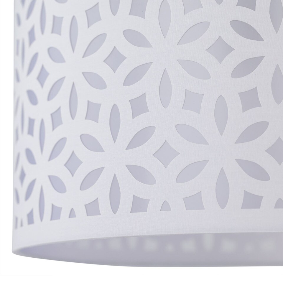 image 1 of Set of 2 White Laser Cut 25cm Pendant Lightshades | White | Medium | 2
