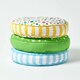 image 6 of Homescapes Multi Polka Dots & Yellow Stripes Round Floor Cushion Multi