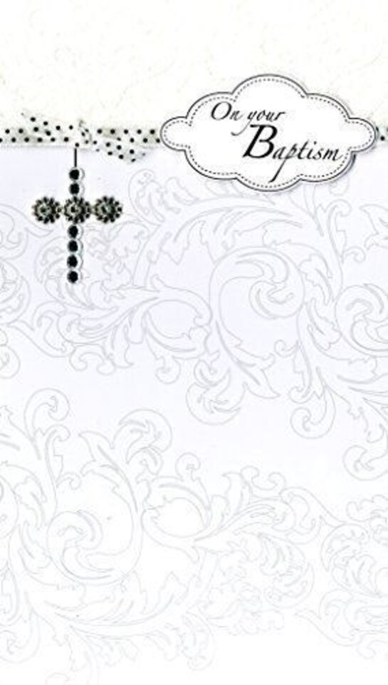 image 1 of Second Nature On Your Baptism Luxury Champagne Greeting Card Hand-Finished Christening Cards Lovely Verse Inside
