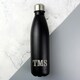 image 1 of Personalised Initials Black Metal Insulated Drinks Bottle