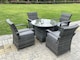 image 1 of Fimous Rattan Garden Furniture Dining Set Table And Chairs Wicker Patio Outdoor 4 chairs plus medium round table