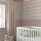 image 2 of Traditional Check Panel Wallpaper in Cream and Pink with Pink Panel Multi