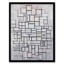Composition No IV Abstract Mondrian Vintage Framed Wall Art Print 12X16"