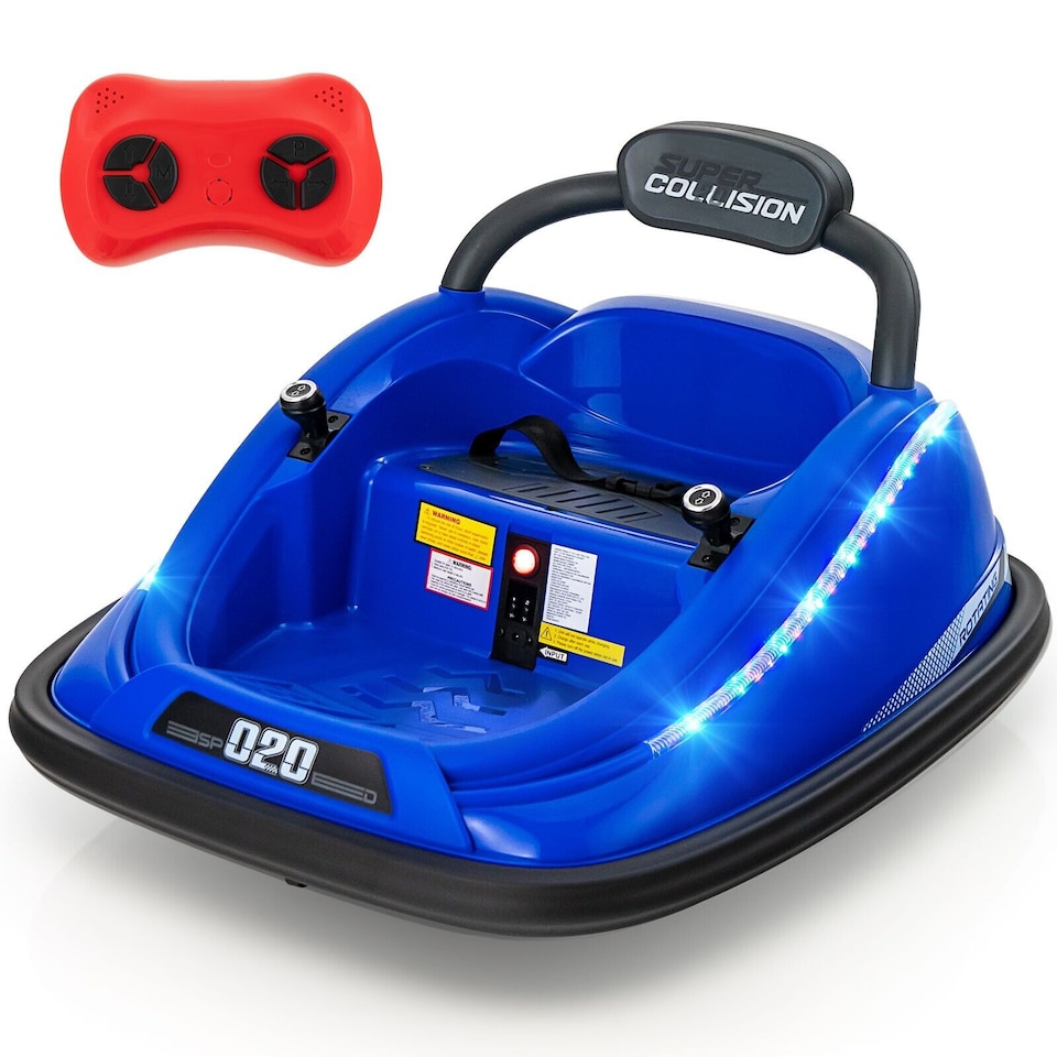 image 1 of COSTWAY Toy Car Kids Ride-On Bumper Car Electric 12V Blue
