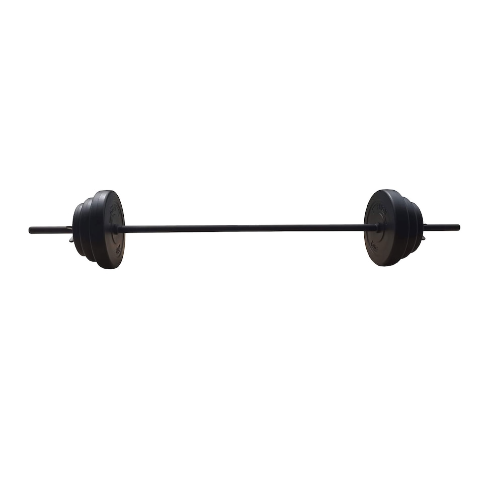 image 1 of HXGN 20kg Adjustable 1" Standard Barbell Set — Vinyl-Coated Plates, Knurled Grip | Black | BLACK | Standard