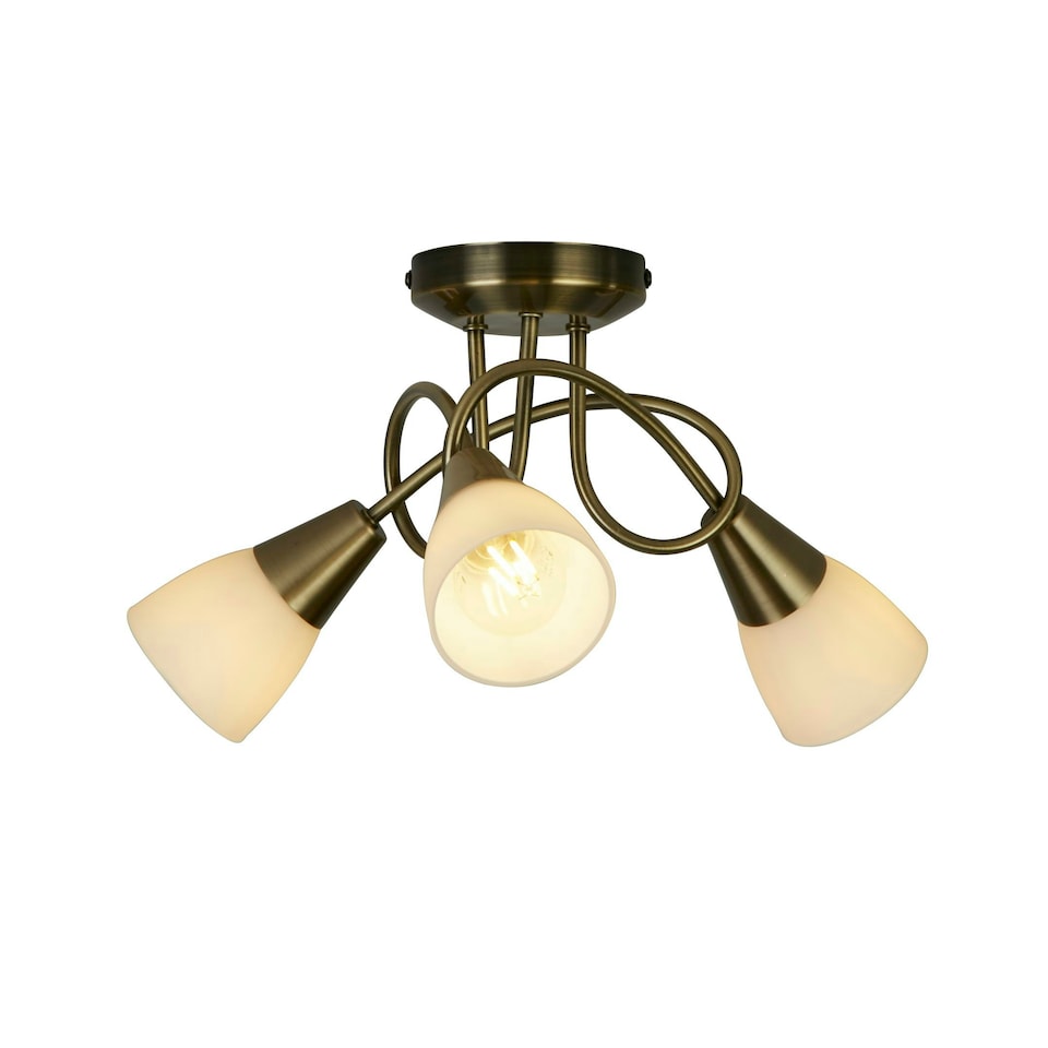 image 1 of Bradford Antique Brass Ceiling Light Gold