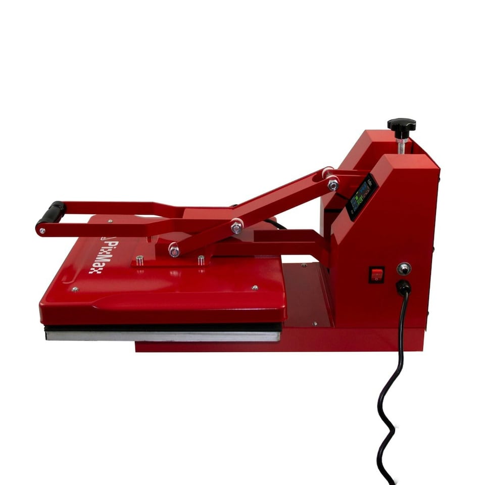 image 1 of PixMax T-Shirt Sublimation Heat Press Machine, 38cm x 38cm Clam, Red F2