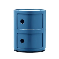 Living and Home Cylindrical 2-Tiered Plastic Storage Drawer Unit, Blue