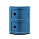 image 1 of Living and Home Cylindrical 2-Tiered Plastic Storage Drawer Unit, Blue