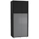 image 1 of 180cm 4 Sliding Doors Wardrobe Bedroom Storage Closet Hanging Rail Cupboard Unit | Multi | Black with Grey Doors | 1