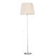 image 1 of ValueLights Modern Floor Lamp In Brushed Chrome Metal Finish With Extra Large Beige Shade