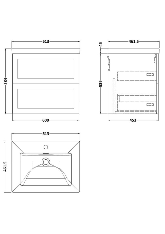 image 1 of Balterley Stonnall Traditional Wall Hung 2 Drawers Vanity Unit with 1 Tap Hole Fireclay Basin, 600mm, Reed Green