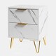 image 5 of OHS Marble Effect Nightstand Bedside Table End Side Cabinet