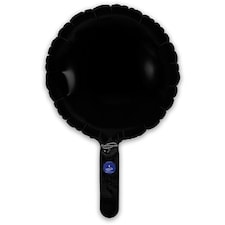 Black Round Air Fill Foil Balloon 23cm / 9 in - Pack of 5