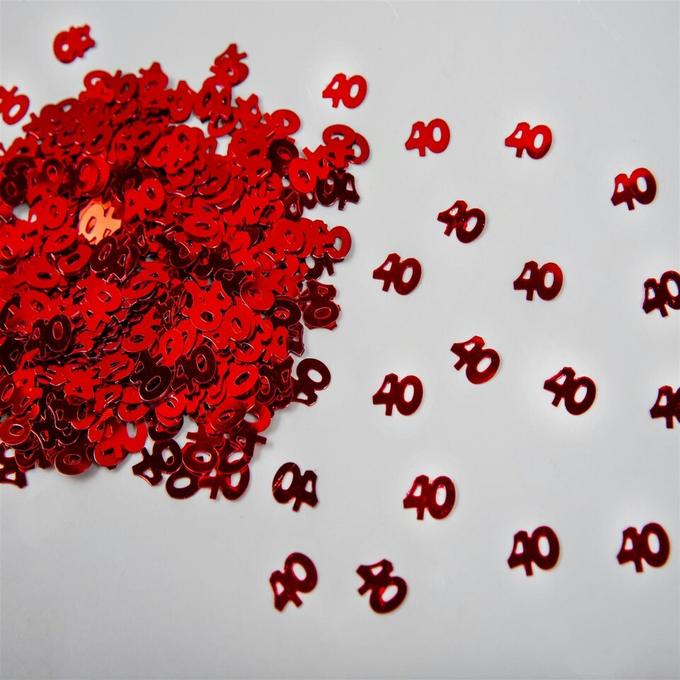 image 1 of 14g 40th Birthday Red Confetti