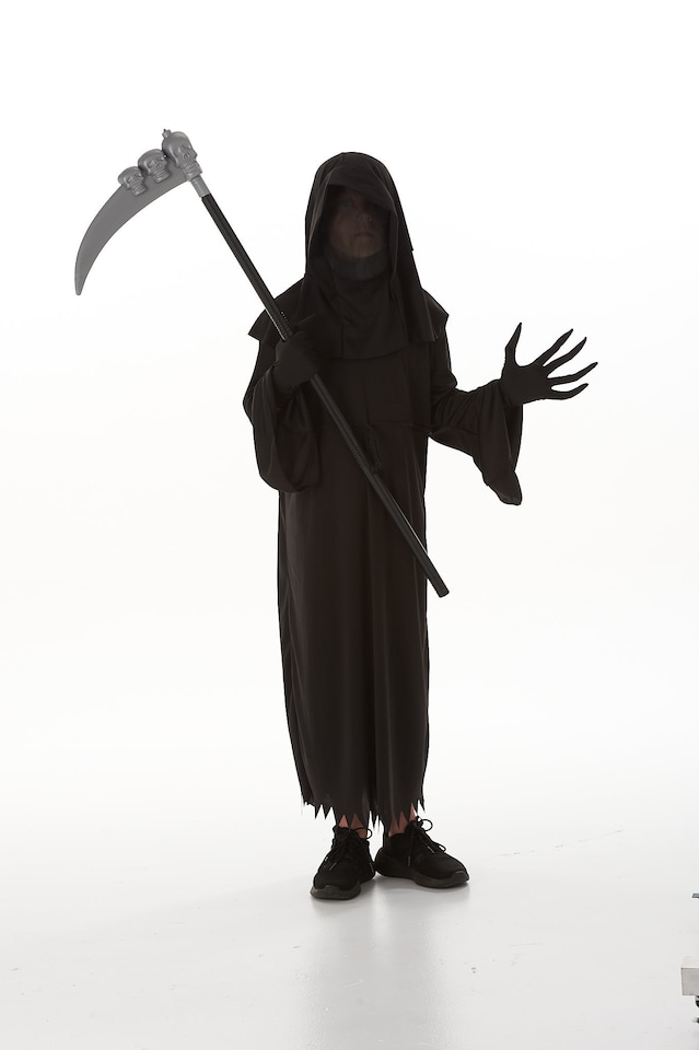 Boys Phantom Reaper Costume Halloween Screamer Kids Fancy Dress Scary Outfit New