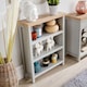 image 2 of Grey Oak Low Bookcase Display Unit 3 Bookshelves DVD Storage Two Tone