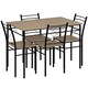 image 6 of HOMCOM 5 Piece Dining Table and Chairs Set, Space Saving, Oak Yellow