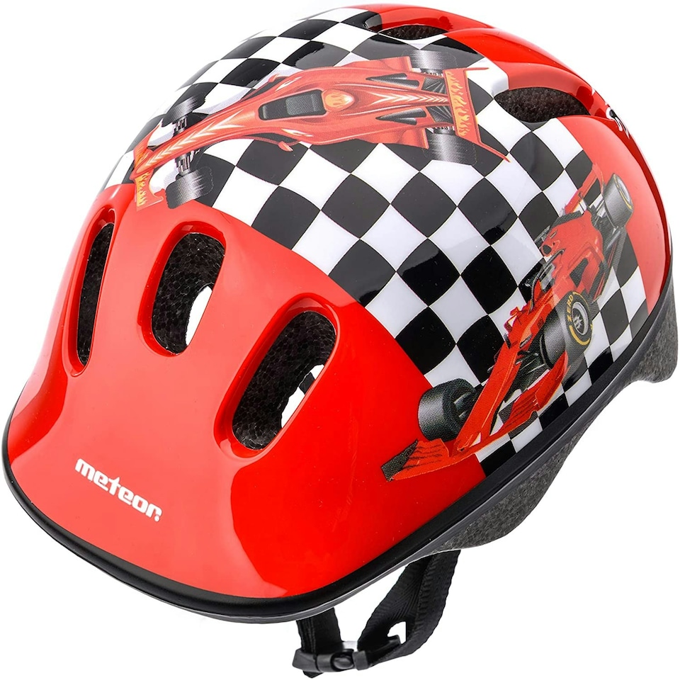 image 1 of Helmet for Kids Toddlers – Lightweight Adjustable Bike Helmet for Boys & Girls – Safety Crash Protection for Cycling, Scooter, Skateboard – KS06 Red | Race Team | S