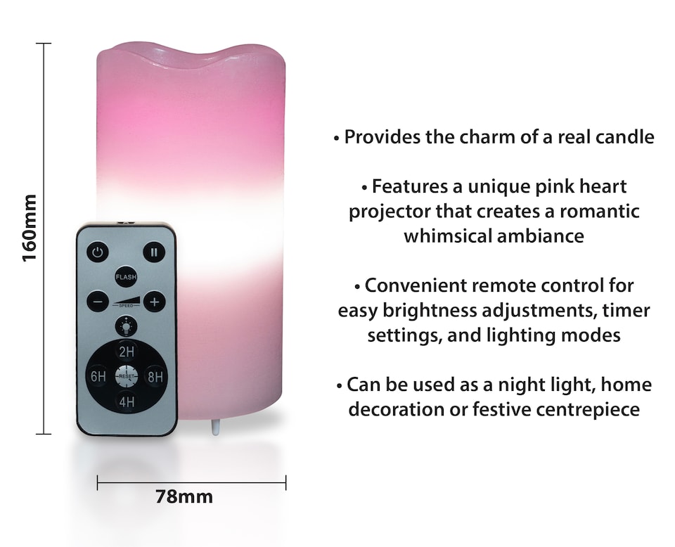 image 1 of LED Candle projector (Pink Love)