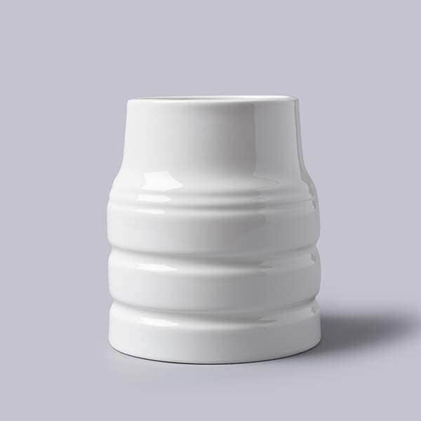 WM Bartleet & Sons Porcelain Churn Style Utensil Pot in White
