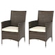 image 1 of Outsunny 2 Pieces Outdoor Rattan Armchair Garden Dining Chair Set Brown