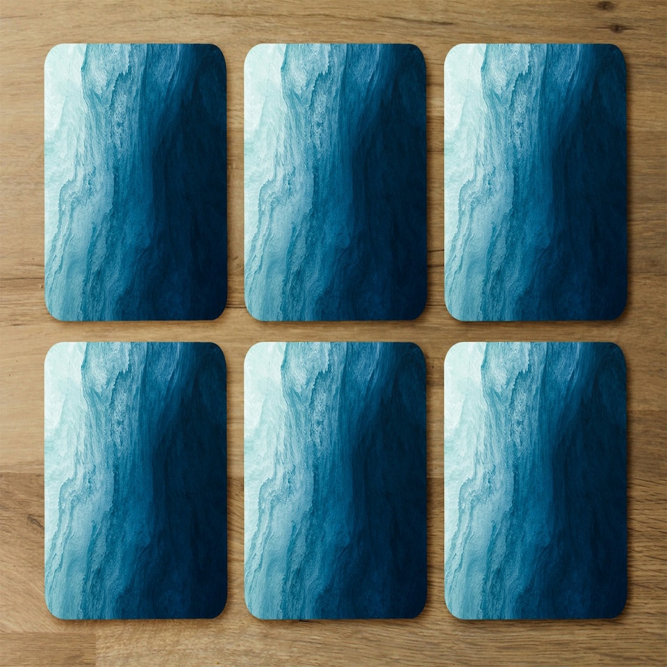 image 1 of abstract blue liquid fluid (Placemat & Coaster Set)