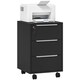 image 1 of HOMCOM Modern 3-Drawer Locking File Cabinet Mobile Filing Cabinet Grey White Black