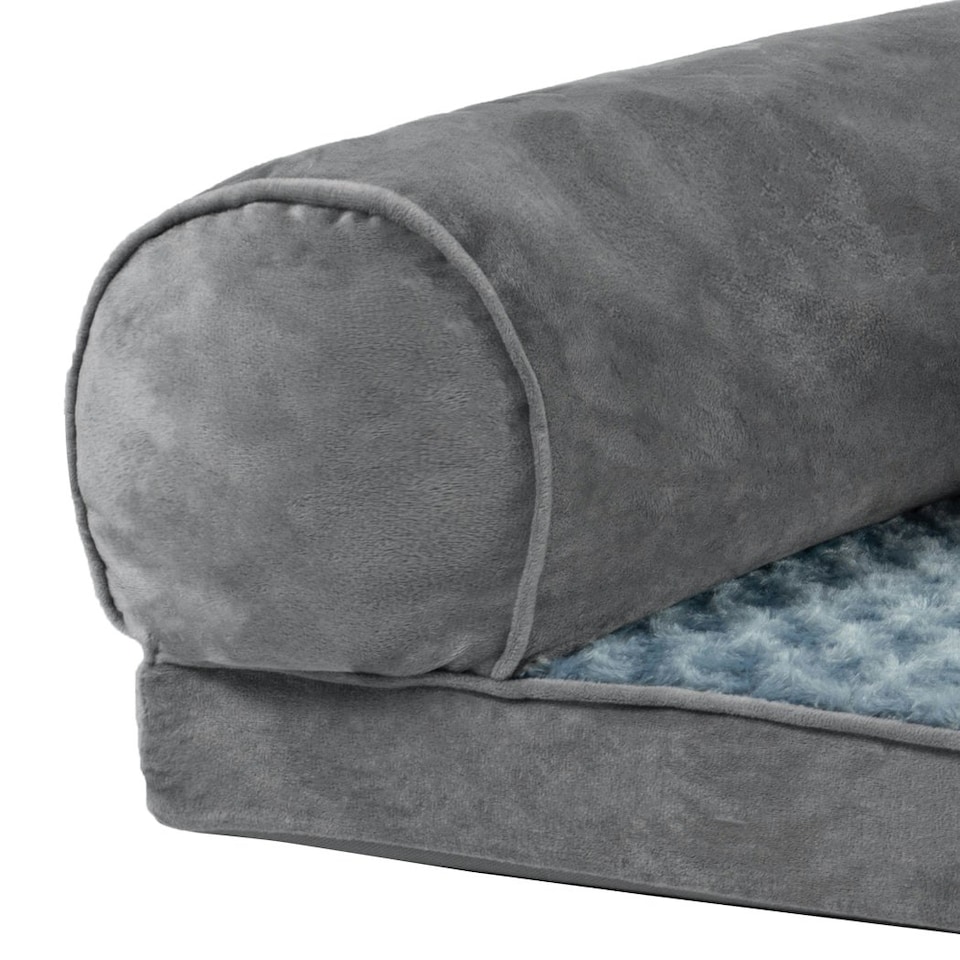 image 1 of Skylos Orthopedic Pet Calming Bed Extra Large Foam Plush Dog Nest Mattress Mat Grey | XL