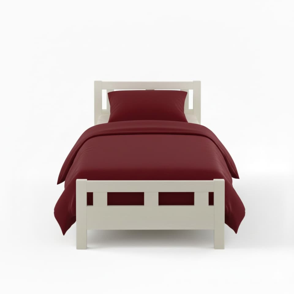 image 1 of Flannelette Cotton Cot Bed Duvet Cover Set Brushed Warm Bedding Set | Red | Toddler