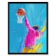 image 1 of Abstract Slam Dunk Shot Basketball Player Black Framed Wall Art Print A4