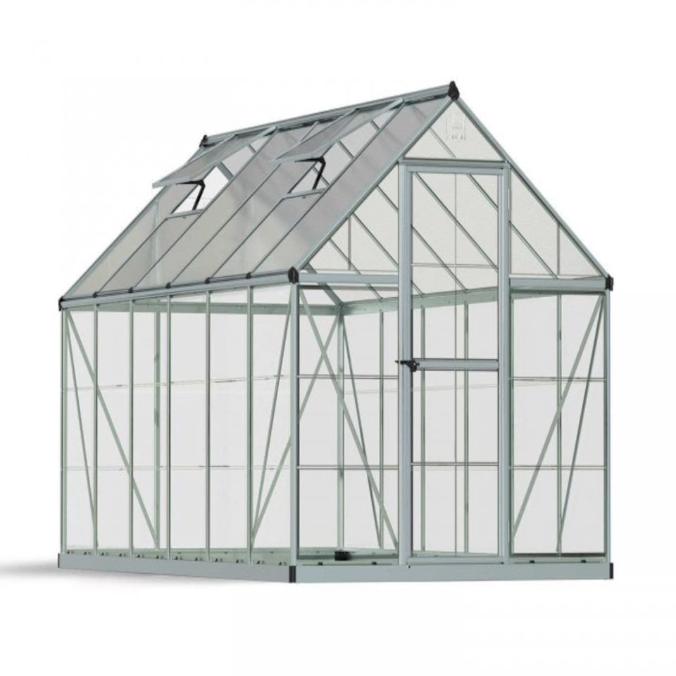 image 1 of Greenhouse Hybrid 6 x 12 - Polycarbonate - L370 x W185 x H208 cm - Silver