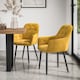 image 6 of Set Of 2 Anika Modern Velvet Dining Chair Padded Seat Metal Legs (Mustard) | Yellow | Mustard | One Size