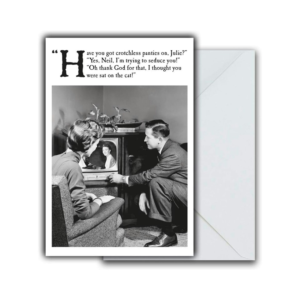 Funny Birthday Card For Her, Rude Birthday Card Female, Black & White