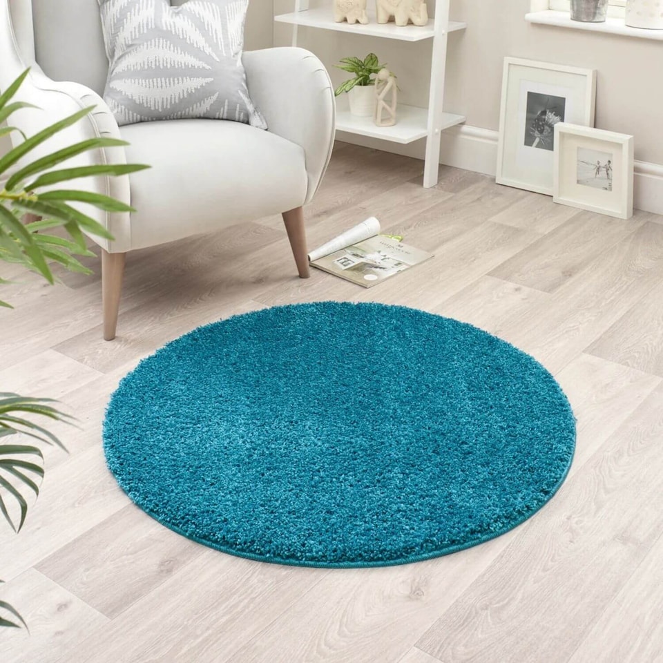 image 1 of Washable Non Slip Shaggy Floor Rug Soft Stain Resistant Plain
