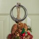 image 4 of 35cm Red Hanging Star Christmas Wreath with Red Berries and Pinecones