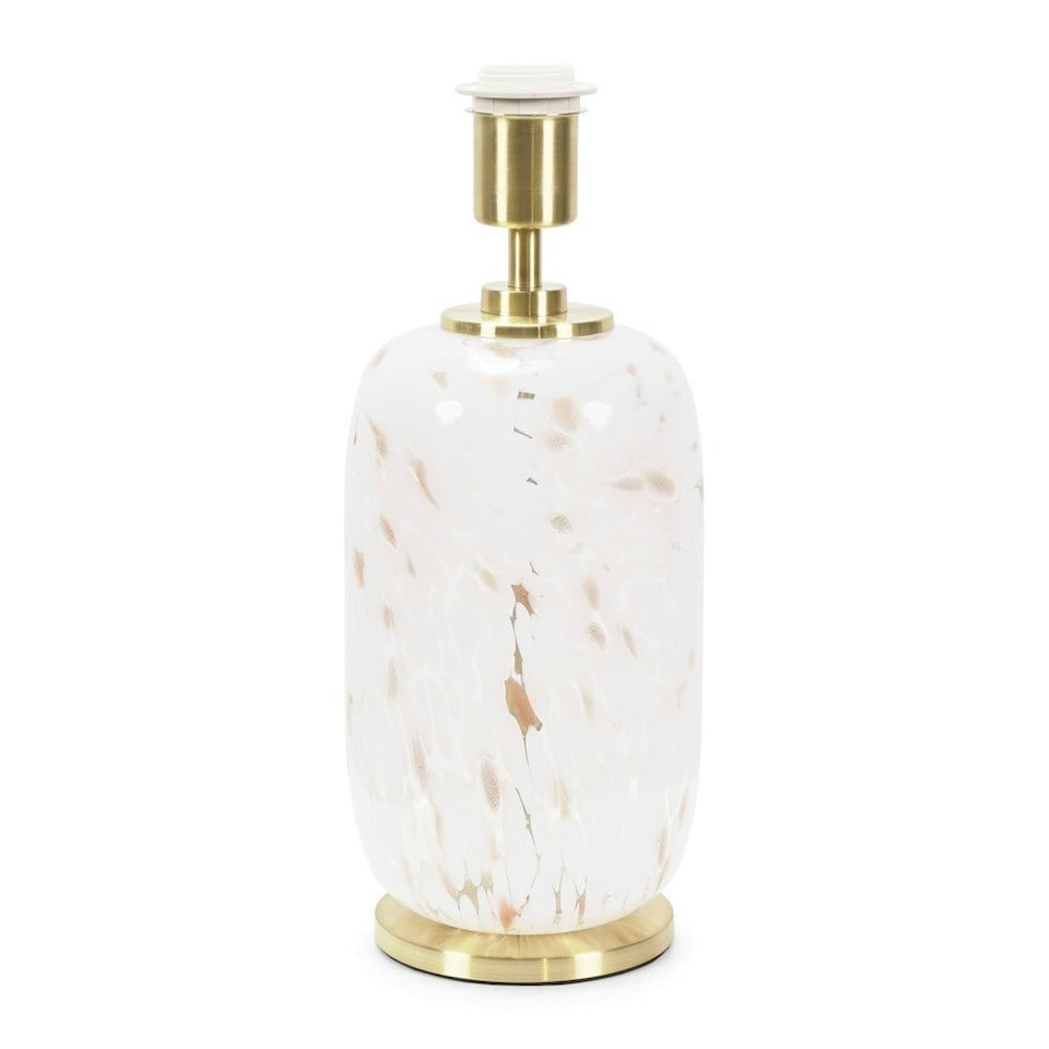 image 1 of ValueLights India White Confetti Glass Rounded Table Lamp Base
