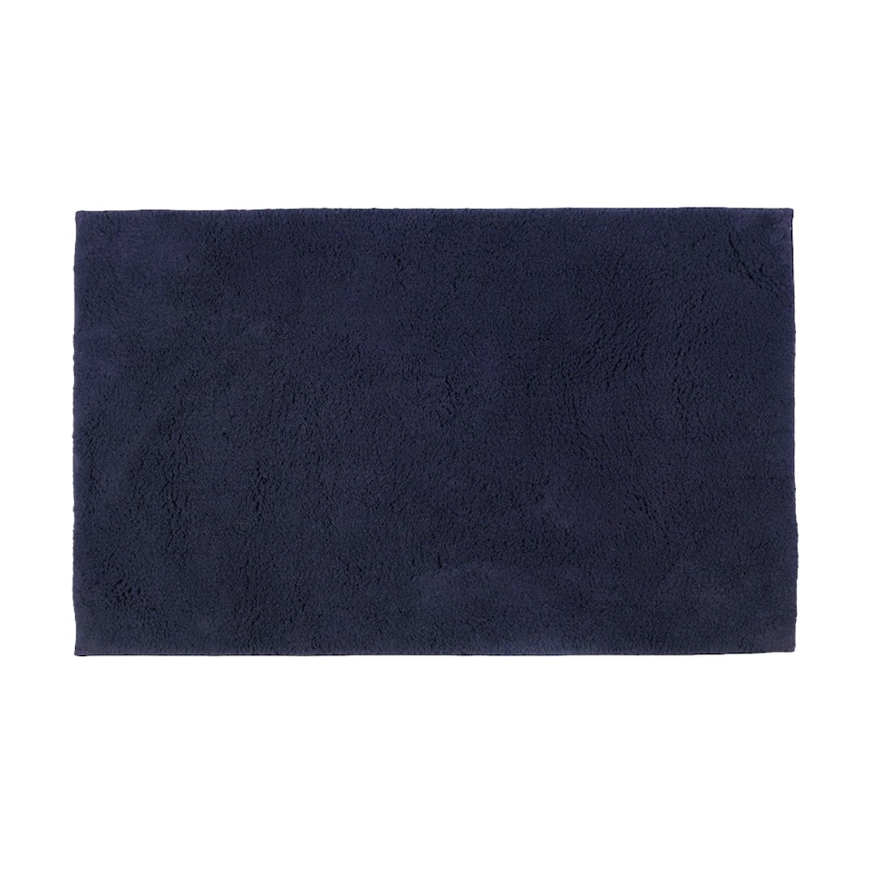 image 1 of Hotel Luxury Deep Pile Bath Mat - Slip Resistant, Anti-Viral Bathroom Rug Blue | Navy