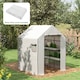 image 2 of Outsunny Walk-in Greenhouse Cover Replacement with Door and Mesh Windows, Green