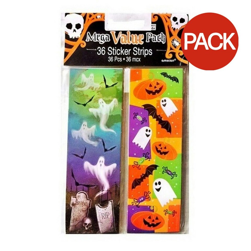 image 1 of Amscan Stripe Halloween Stickers (Pack of 36) - Multicoloured - One Size