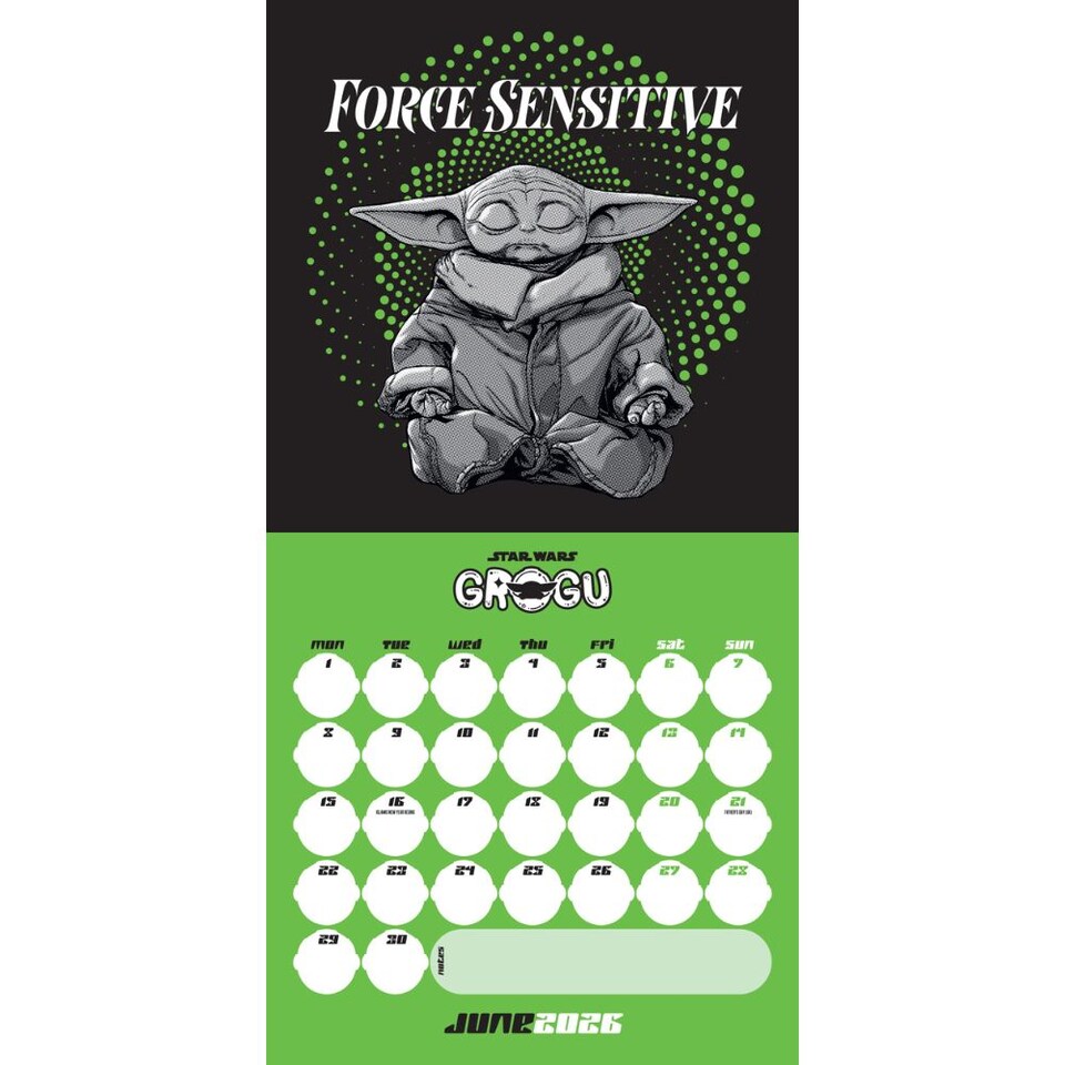 image 1 of STAR WARS THE MANDALORIAN GROGU 2026 SQUARE CALENDAR