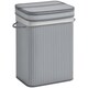 image 1 of HOMCOM 70L Wood Laundry Basket A Compartment Flip Lid Removable Lining Grey
