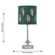 image 7 of First Choice Lighting Set of 2 Chrome Jewelled Table Lamps with Dark Green Fern Shades Chrome | Green