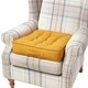 image 1 of Homescapes Mustard Cotton Armchair Booster Cushion Yellow