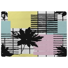Geometric Shape & Leaf Print (Rug) Multi | Medium: 80x150cm